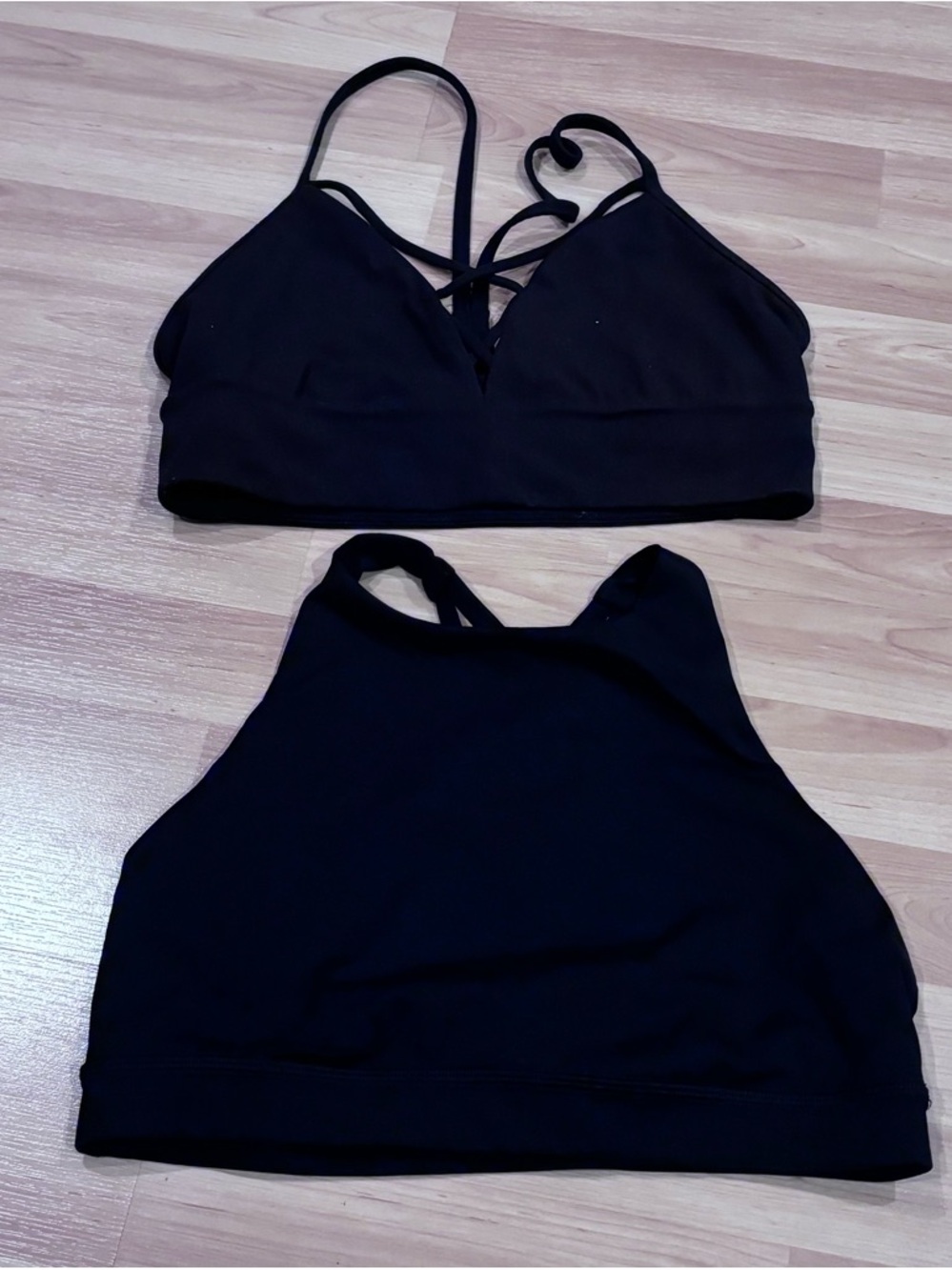 Lululemon Blackâ Strappy and High Neck Sports Bras